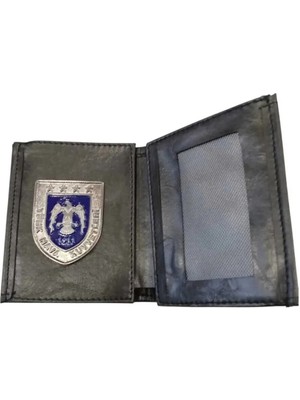 Havacı Rozetli Deri Siyah Cüzdan