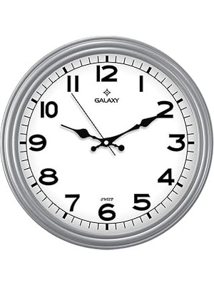 Galaxy D-200-G Klasik Kadra Gri Rek Sessiz Akar 30 cm Duvar Saati