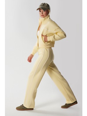 Kadın Lexi Içi Polarlı Şeritli Sarı Alt Üst Eşofman Takımı