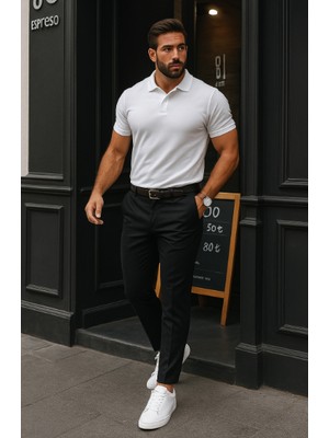 Erkek Düz Kesim Bilek Boy Kumaş Pantolon