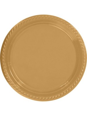Gold Plastik Tabak 22 cm 25LI