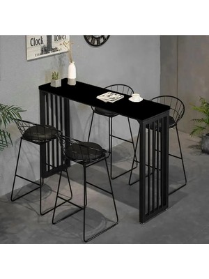 Bar Masası Metal Iskeletli Yüksek Yemek Masası Mutfak Masası Dresuar Kahve Köşesi Peteküstü