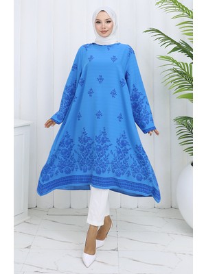 Desenli Tunik 1012-03 Mavi