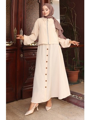 Aerobin Kumaş Fermuarlı Ikili Takım 0136-03 Vizon