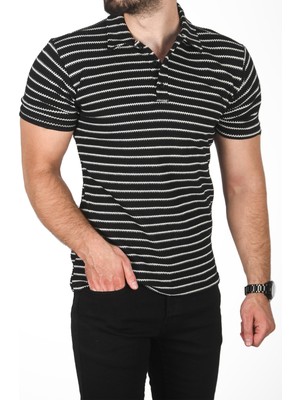 Deepsea Slim Fit Nefes Alan Pamuklu Polo Yaka Tişört Dar Kesim Örme Kumaş Tişört 2501207
