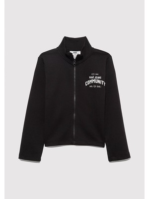 Mavi Mavi Jeans Baskılı Siyah İnterlok Sweatshirt 7S10129-900