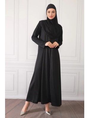Fermuarlı Tek Parça Kaymaz Başörtülü Pratik Namaz Elbisesi