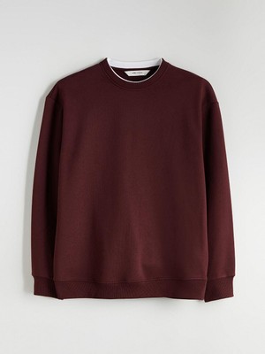Bisiklet Yaka Uzun Kollu Erkek Kalın Sweatshirt  (W5)