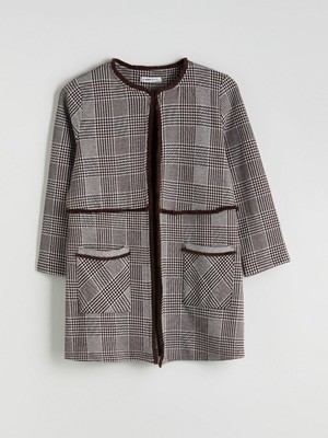 Bisiklet Yaka Desenli Kadın Hırka  (W5)