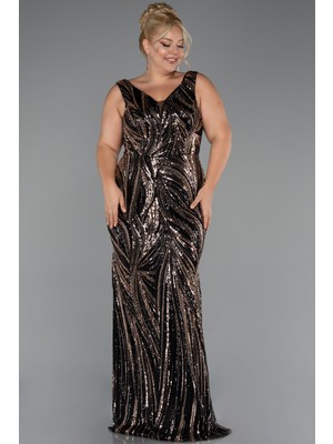 Kolsuz Boncuklu Uzun Büyük Beden Abiye ABU5189