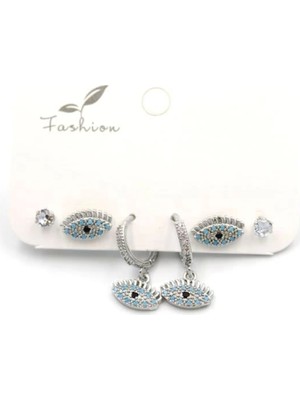 Çoklu Göz Küpe - Gümüş