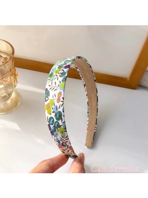 Kadın Hafif Esnek Taç Saç Bandı Yeşil - Çiçek Detaylı Kız Tacı Model-12