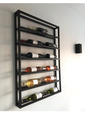 Fs Grup Metal Duvara Monte Şarap Standı, Cam Şişe Teşhir Standı