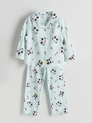 Lc Waikiki Yeni Sezon Baskili Penye Kiz Cocuk Pijama Takim - S5FO51Z1