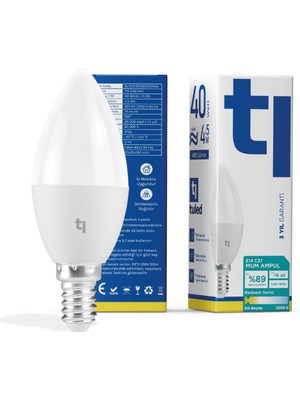 Tuled Redeem C37S E14 Mum Ampul, Titreşimsiz, Göz Konforu, 497 Lümen, Ilık Beyaz, 3000 Kelvin