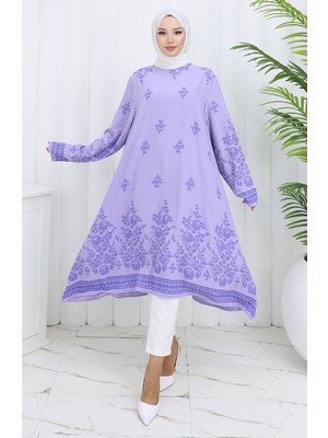 Desenli Tunik 1012-01 Lila