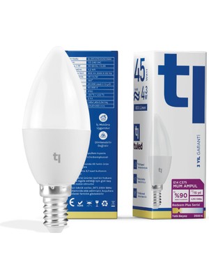 Tuled Redeem Plus C37S E14 Mum Ampul, Titreşimsiz, Göz Konforu, 606 Lümen, Tatlı Beyaz, 3500 Kelvin