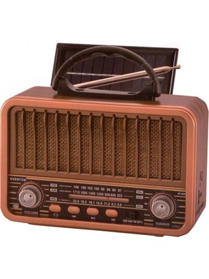 Everton Rt-834 Bluetooth Radyo-TF card-usb-Kumandalı Nostaljik Radyo Solar Güneş Panelli