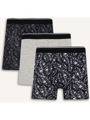 DeFacto Regular Fit Baskılı 3'lü Boxer B0577AX25AU