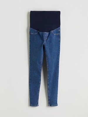 LC Waikiki Karın Panelli Slim Mom Kadın Jean Pantolon (W5) Günlük Tarz Indigo Renkli Dar Paça