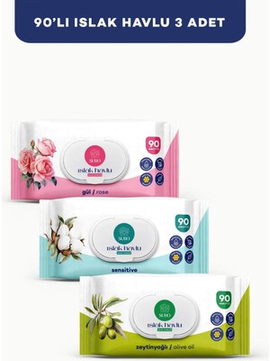Subo ISLAK HAVLU 90 'LI MİX 3X90