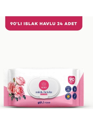 SUBO ISLAK HAVLU 90 'LI GÜL 24X90