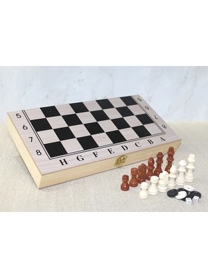 Ttt Ahşap Kutulu Satranç Tavla Seti Model 2