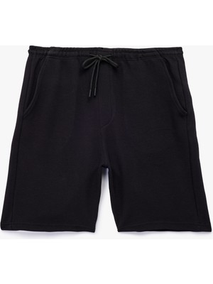 Beli Bağcıklı Pamuklu Cep Detaylı Spor Şort