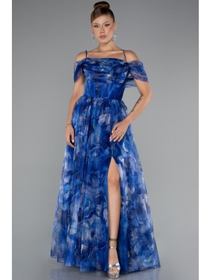 Yırtmaçlı Uzun Empirme Abiye Elbise ABU5133