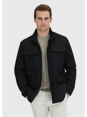 Ramsey Siyah Regular Fit Micro Jel Elyaflı Spor Ceket