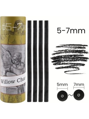 Eskiz Çizimi ve Tonlama, Kara Kalem, Doğal Söğüt Kömürü Çubukları 5/7mm-25 Adet