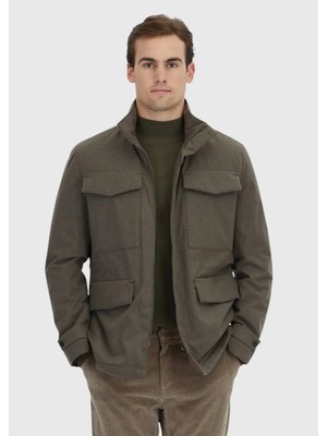 Ramsey Haki Regular Fit Micro Jel Elyaflı Spor Ceket