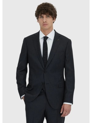 Siyah Regular Fit %100 Yün Takım Elbise