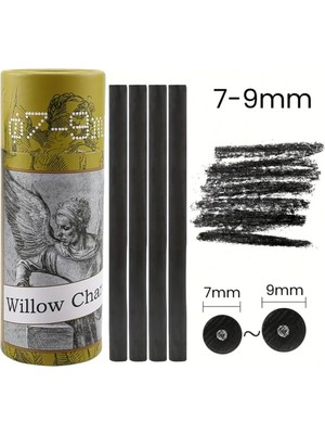 Eskiz Çizimi ve Tonlama, Kara Kalem, Doğal Söğüt Kömürü Çubukları 7/9mm-25 Adet