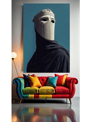 Özkacar Group Maskeli Adam V1 Ev Duvar Salon Güzellik Salonu Ofis Dükkan Dekarasyon Kanvas Tablo