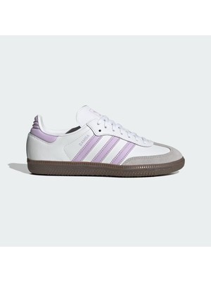 adidas Çocuk Unisex Beyaz Sneaker SAMBA OG J JQ2842 Deri Üst Yüzey ve Kauçuk Taban