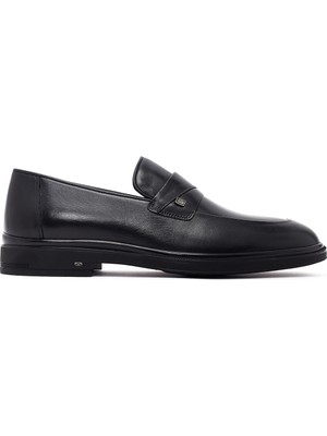 Erkek Siyah Deri Klasik Loafer 25WFD620918