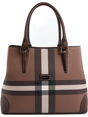 Silver Polo  Kadın Omuz Çantası 667-47398 Sılver Polo Bayan Çantası MK85 Koyu Kahve-Mat Kahve