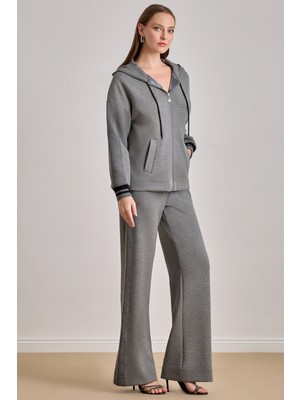 Günlük Giyim Gri Örme Eşofman Altı