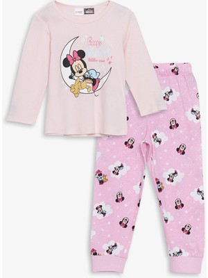 Lc Waikiki Yeni Sezon Bisiklet Yaka Minnie Mouse Baskili Kiz Cocuk Pijama Takimi - S54473Z1