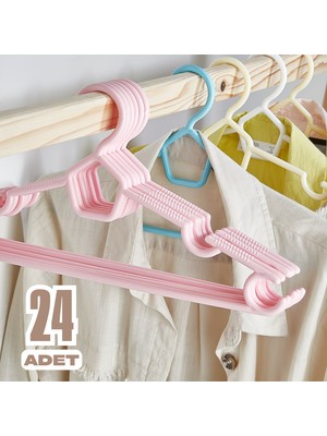 Beray Home Karizma Elbise Askısı 24 Adet Renkli Plastik