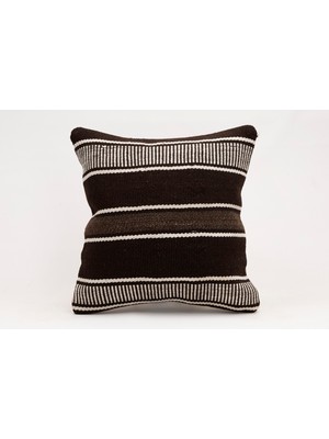 El Yapımı Kilimden Yapılmış Vintage Kırlent Kılıfı, Yün, 40X40 cm