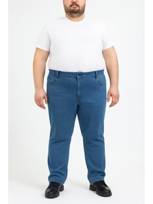 Regular Fit Likralı Büyük Beden Erkek Jean Pantolon 7374