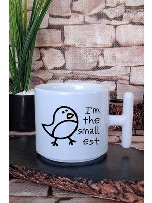 I 'm The Smallest Mini Kuş Baskılı T Kulplu Latte Fincanı Kupa Bardak