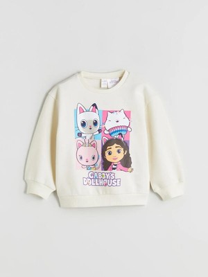 LC Waikiki Uzun Kollu Gabby's Dollhouse Baskılı Kız Çocuk Sweatshirt  (W5)