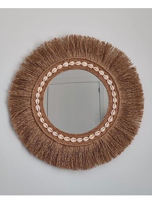 Duvar Süsü Boncuklu Aynalı Rafya