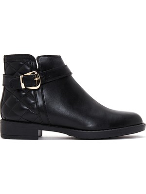 Kadın Siyah Fermuarlı Tokalı Bot 25WFE250218