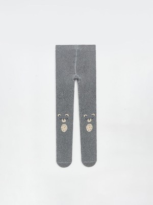 Beli Lastikli Kedi Baskılı Erkek Çocuk Havlu Külotlu Çorap  (W5)