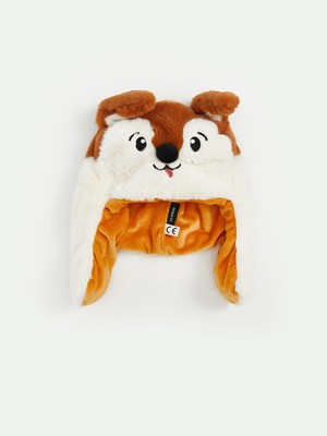 Hayvan Figürlü Pelüş Erkek Çocuk Kar Şapkası  (W5)