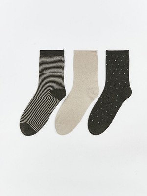 Desenli Kadın Soket Çorap 3'lü  (W5)